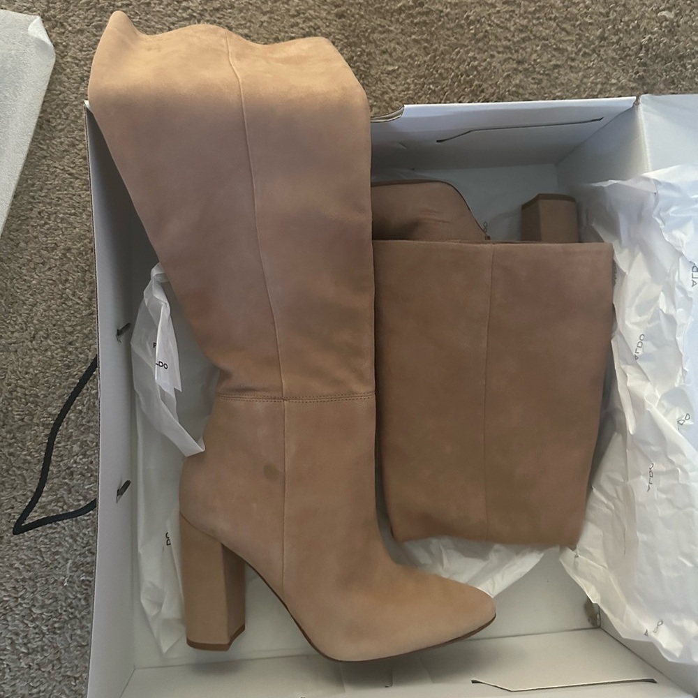 Tan Aldo Heeled Boots